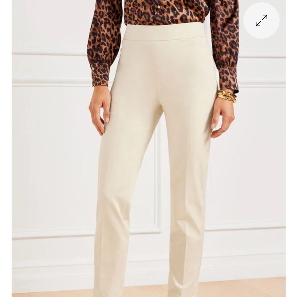 Talbot's Chatham bi-stretch ankle pant 14p n khaki color